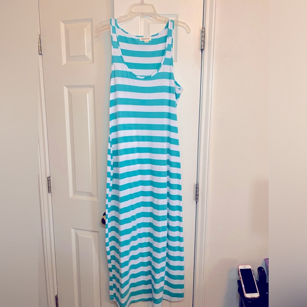 Striped tank maxi
